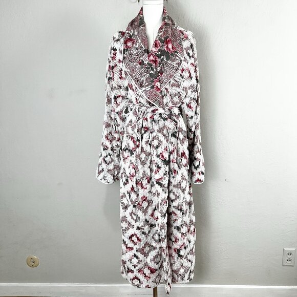 Vintage Victorias Secret Gold Label Long Robe Rose Cottagecore Romantic Size M/L - Picture 1 of 13